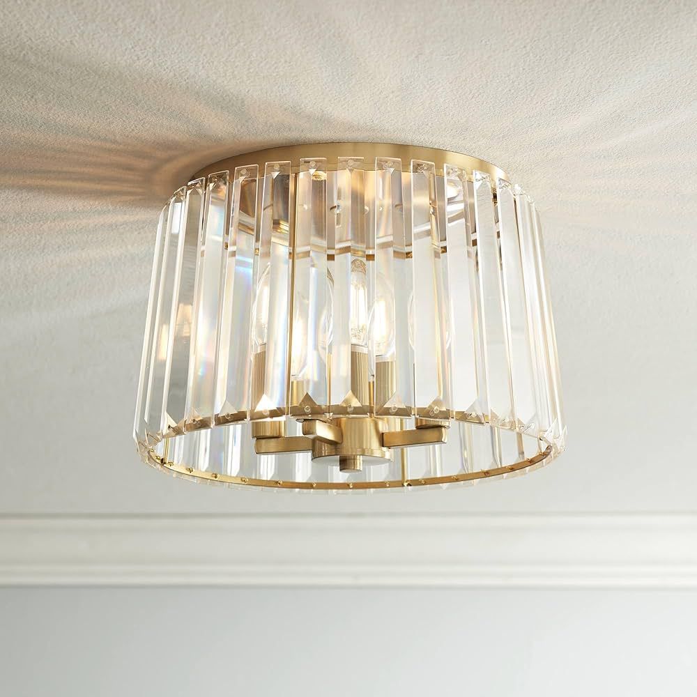 Possini Euro Design Crawford Modern Ceiling Light Flush-Mount Fixture 13" Wide Soft Gold 4-Light ... | Amazon (US)