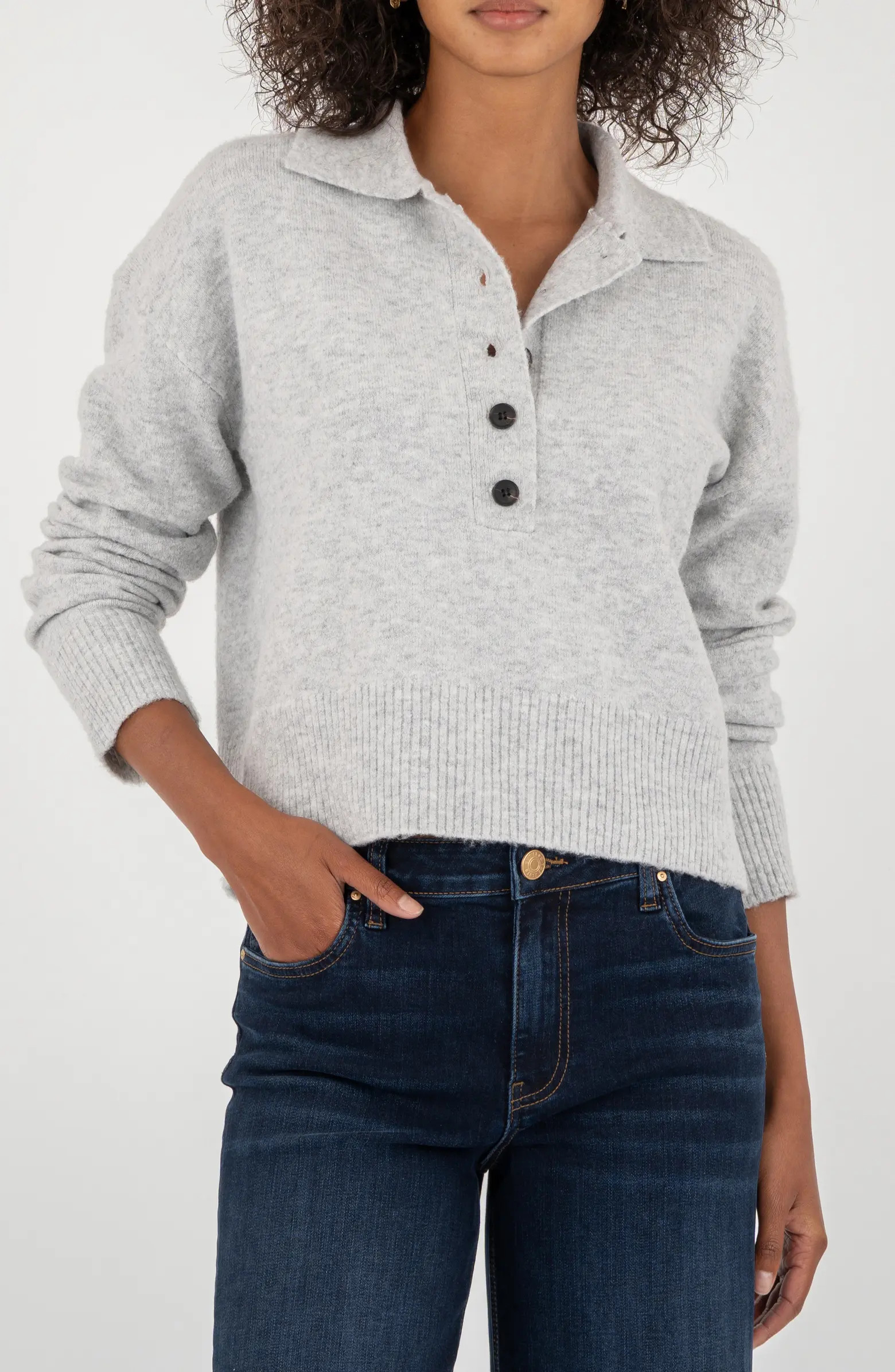 KUT from the Kloth Lilia Boxy Half Button Sweater | Nordstrom | Nordstrom