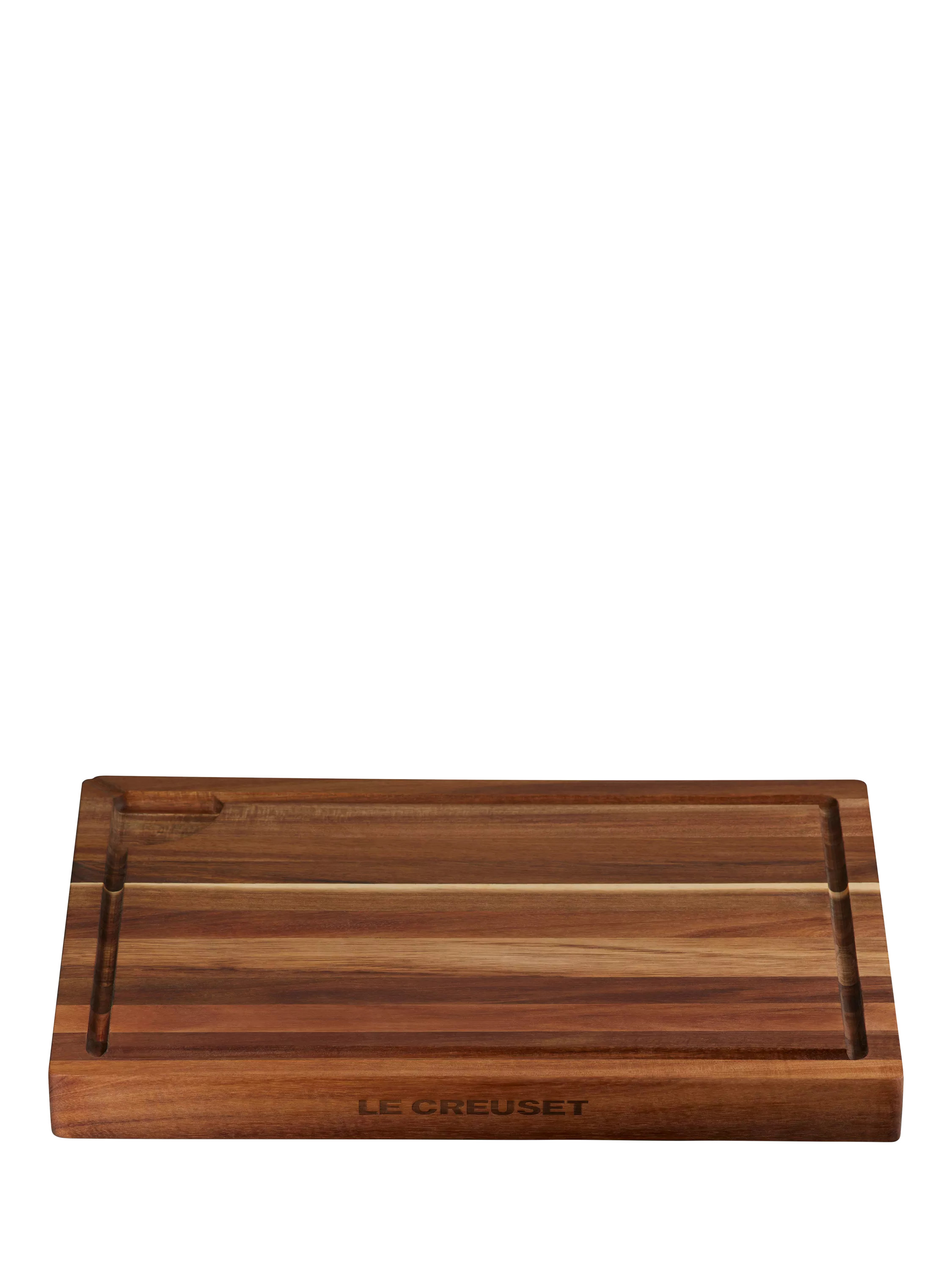 Le Creuset Outdoor Acacia Wood Meat Carving Board with Juice Grooves | John Lewis (UK)