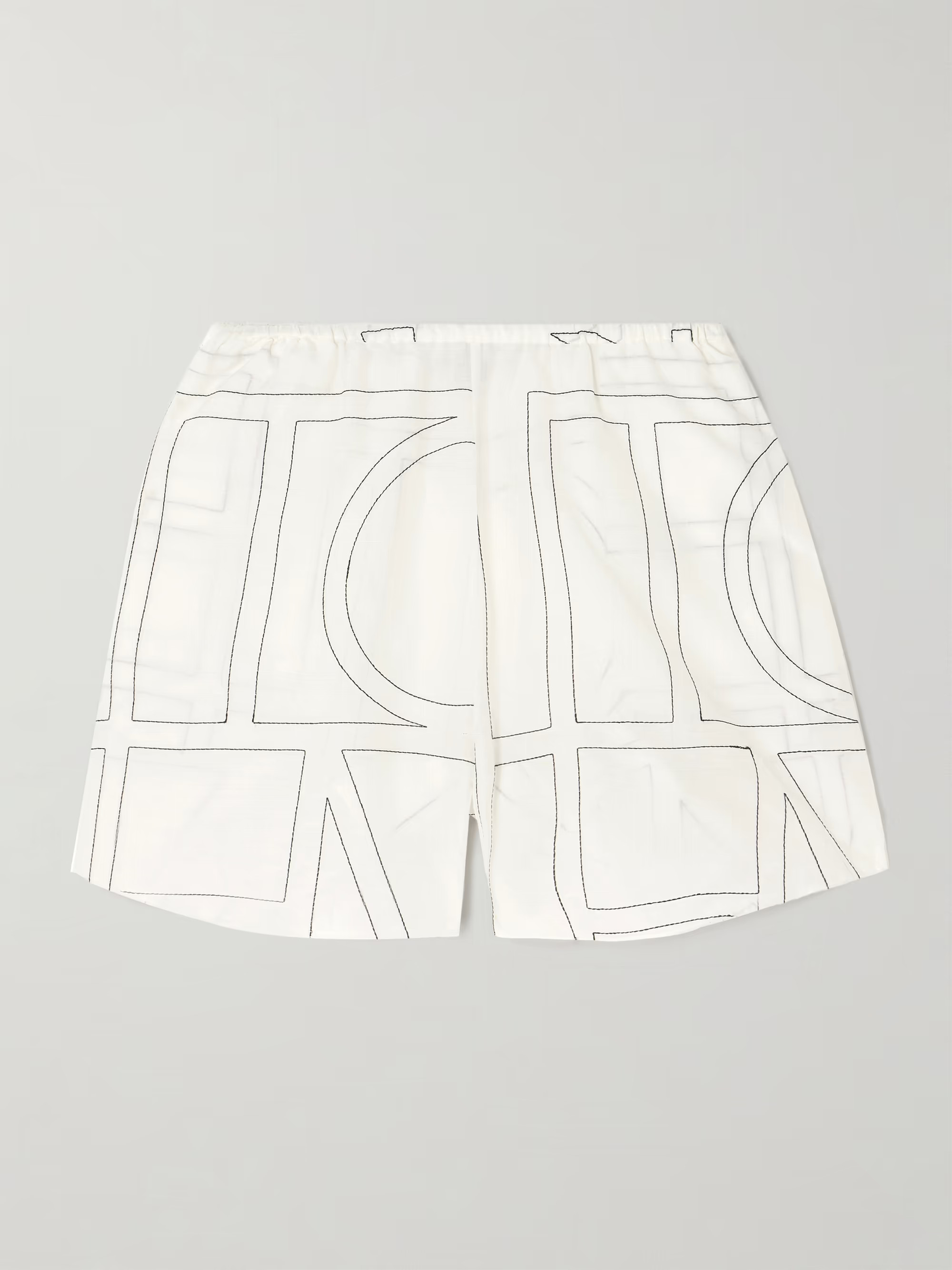 Embroidered organic cotton and silk-blend shorts | NET-A-PORTER (US)