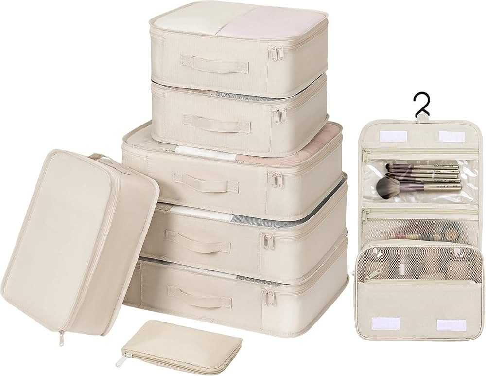 DIMJ Packing Cubes for Travel Organizer Bags Set for Carry on Suitcase Lightweight Packing Cubes ... | Amazon (US)