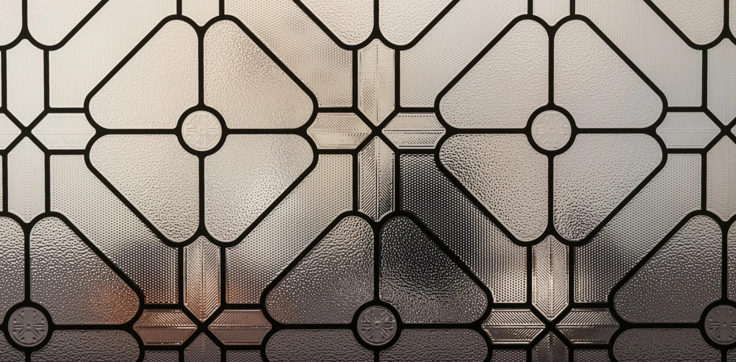 Aster | Window Film with Textured Leaded Glass Pattern | Made in USA | Artscape