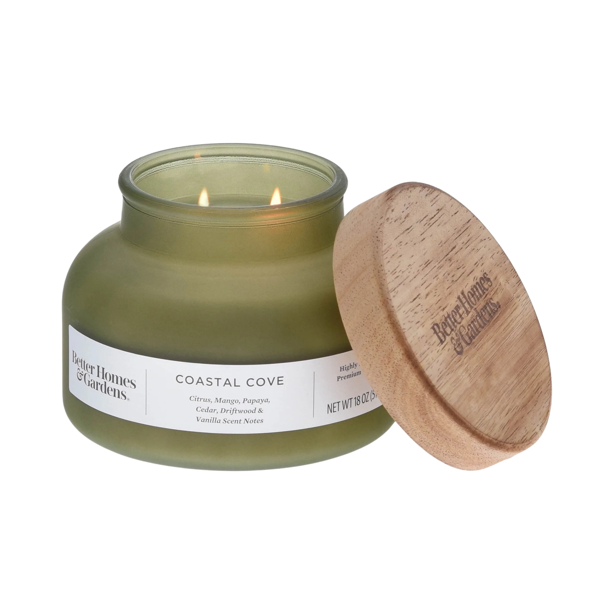 Better Homes & Gardens Coastal Cove Scented 2-Wick 18oz Frosted Bell Jar Candle | Walmart (US)