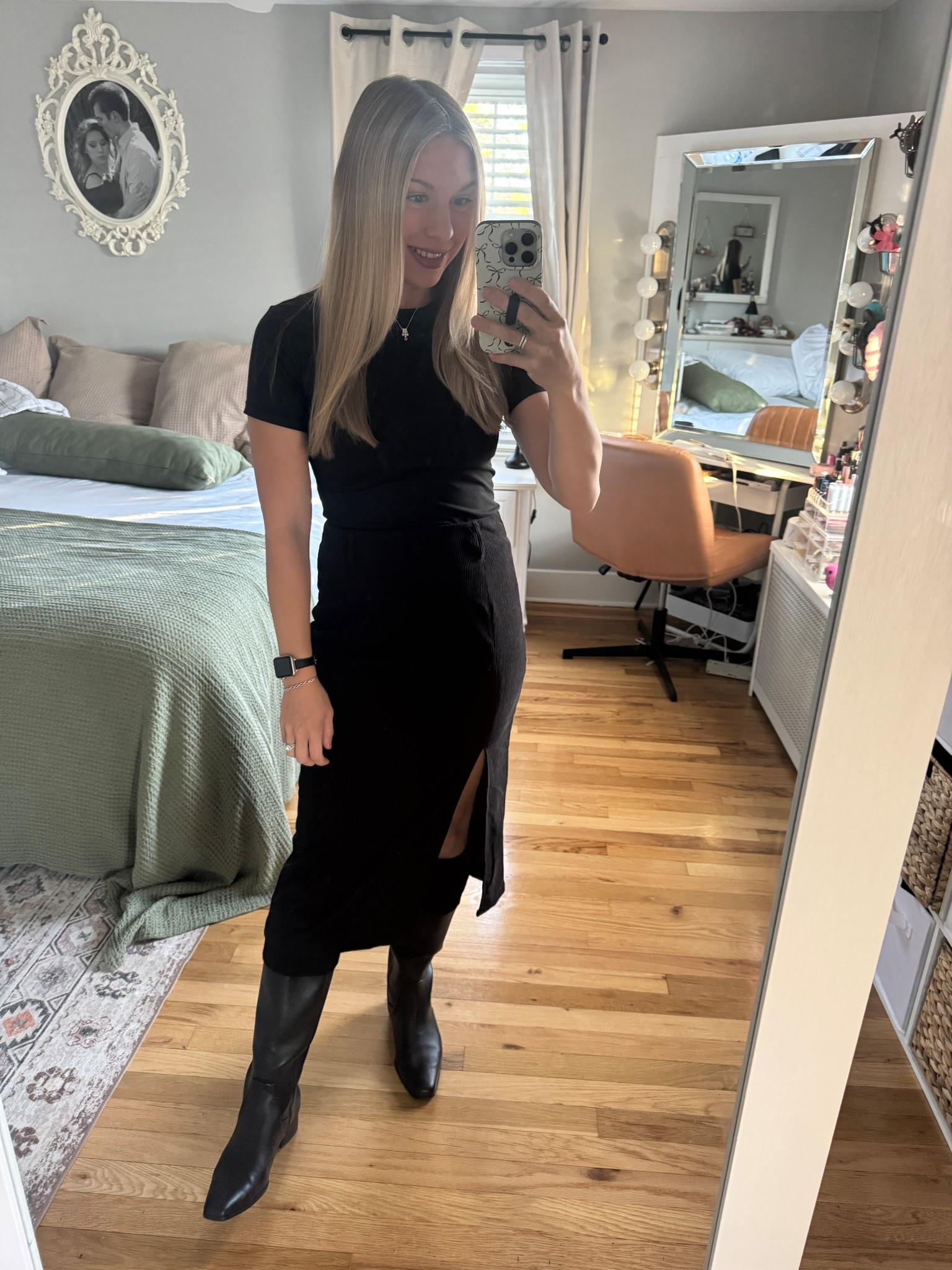 OOTD for church, all black errrthang 🖤 
#ootd #churchootd #churchoutfit #outfitofthedsy #fallfashion #momstyle #mom #sundaybest

#LTKStyleTip #LTKPetite #LTKFindsUnder50