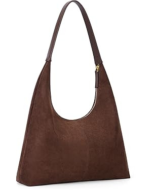 Lushandy Brown Suede Purse Faux Suede Tote Bag Leather Hobo Bags for Women Slouchy Hobo Bag Fall ... | Amazon (US)