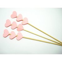 Set Of 24Pcs - Blush Triple Heart On 8Inch Skewer Or Stir Stick- Birthday, Baby Showers, Weddings, D | Etsy (US)
