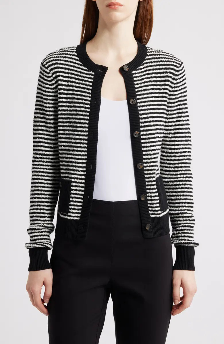 Textured Stripe Button Cardigan | Nordstrom