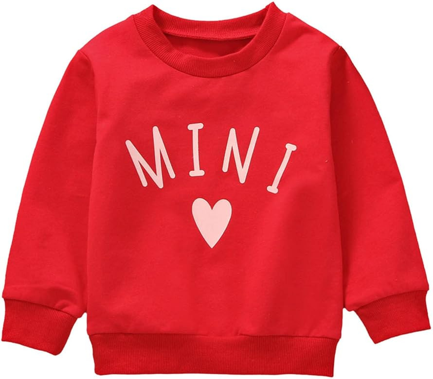 Infant Toddler Baby Valentine Oversized Sweatshirt Funny Letters Print Sweatshirt Crewneck Pullov... | Amazon (US)