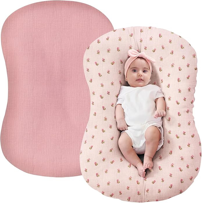 FUNUPUP Muslin Baby Lounger Cover Compatible with Snuggle Me Lounger, Infant Lounger Pillow Cover... | Amazon (US)