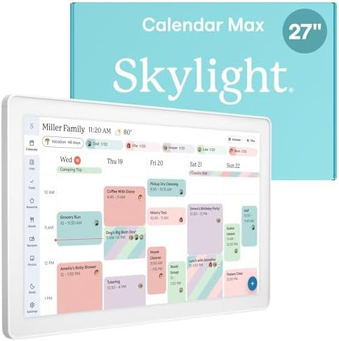 Skylight Calendar Max – 27" Digital Calendar & Chore Chart, Classic White | Family Organizer, H... | Amazon (US)