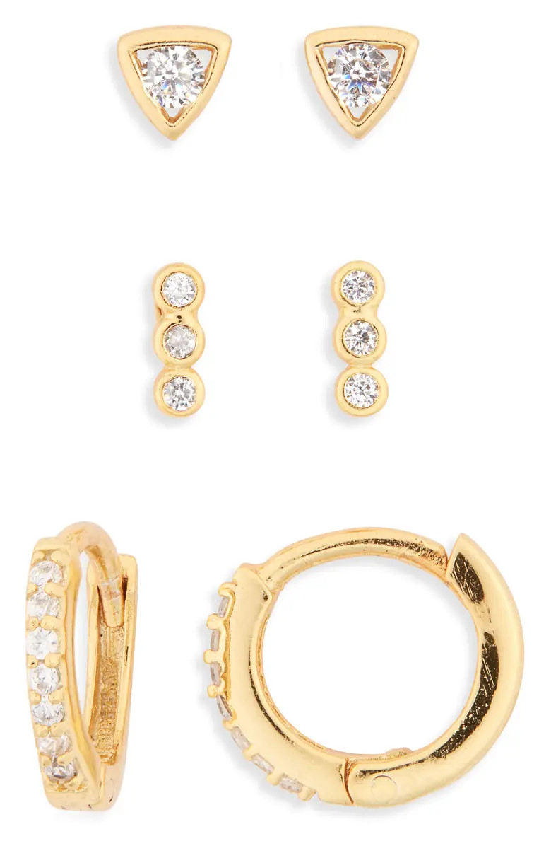 Ear Party Set of 3 Cubic Zirconia Earrings | Nordstrom