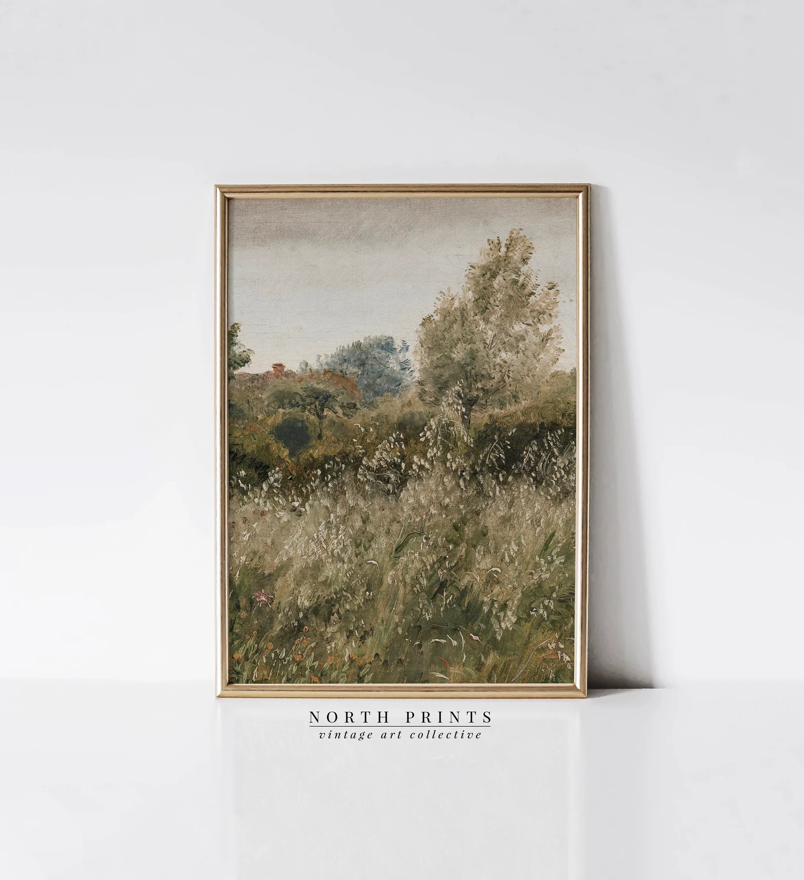 PRINTABLE Vintage Cottage Landscape Painting Farmhouse - Etsy | Etsy (US)