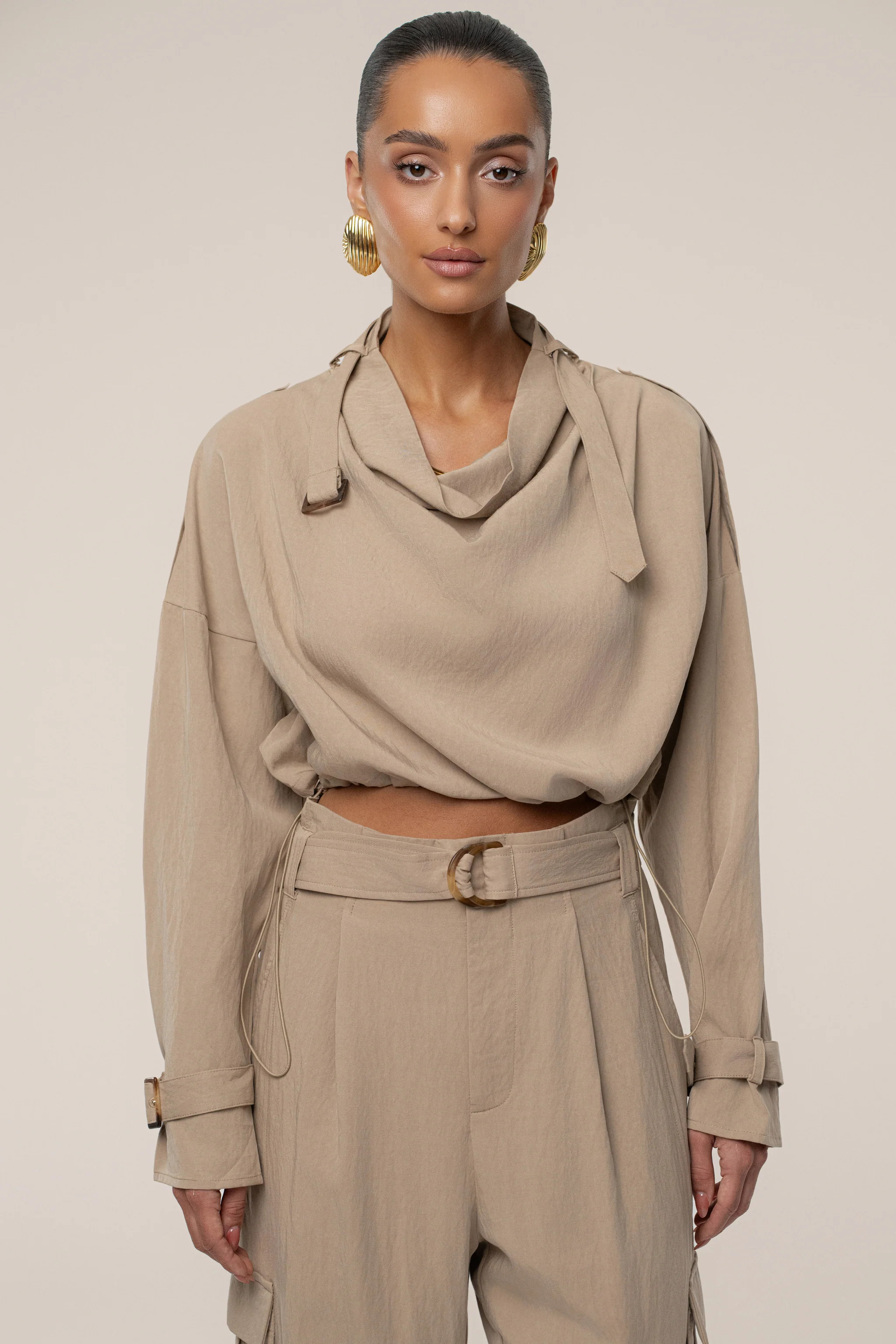 Beige Wanderlust Crop Top | JLUXLABEL