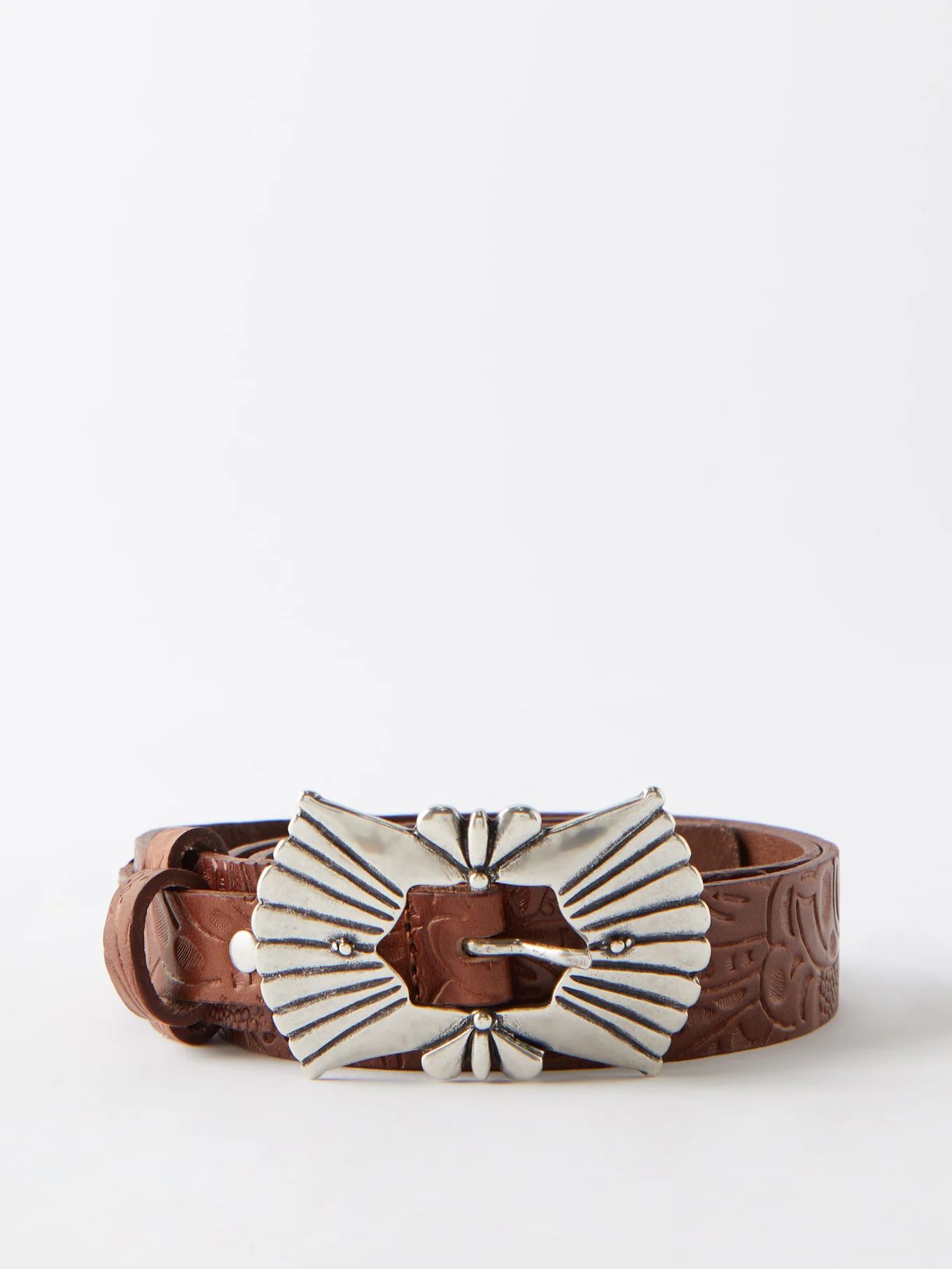 Tyra debossed-leather belt | Matches (US)