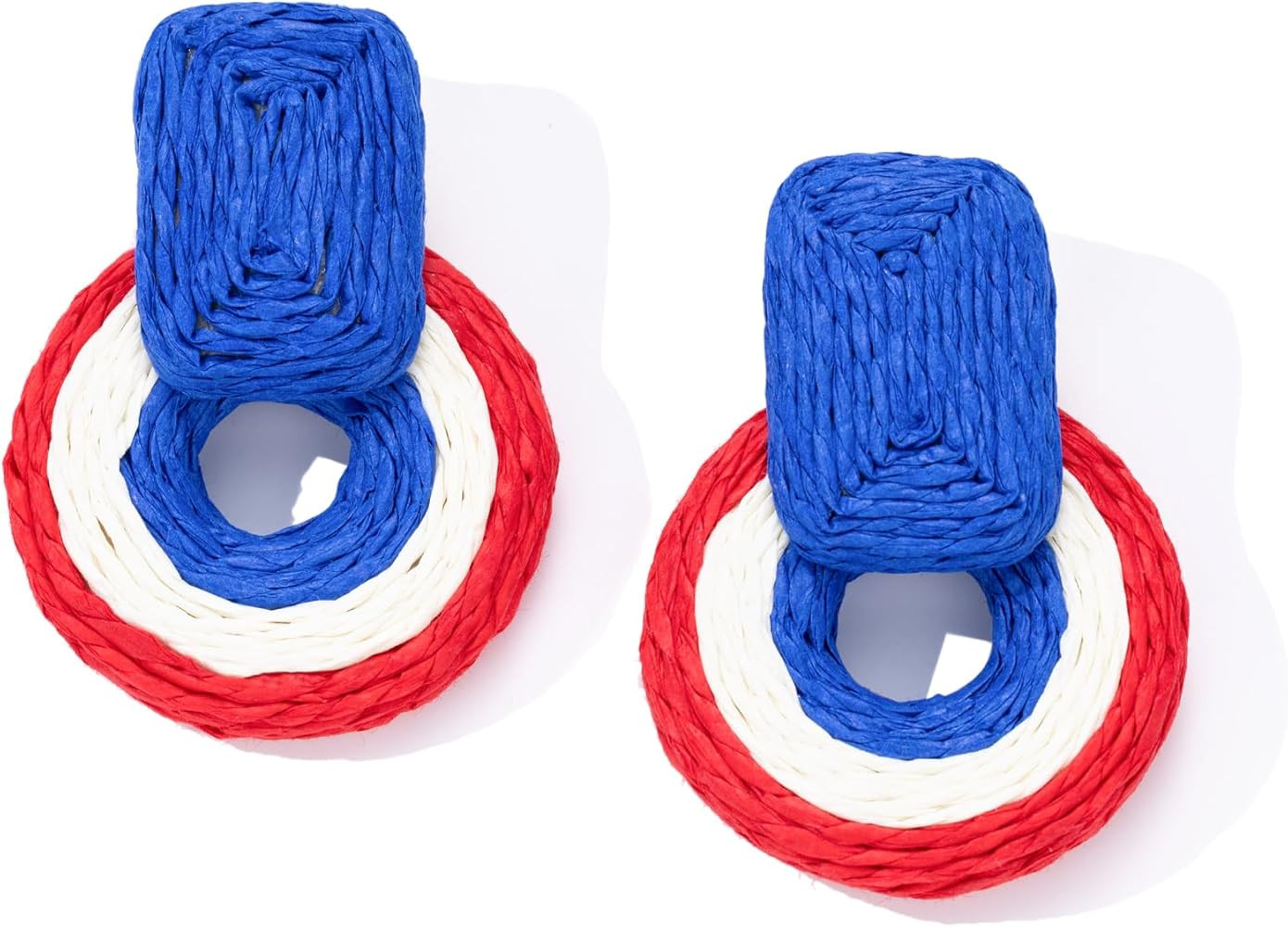 Statement Raffia Earrings Cute Boho Earrings Rattan Dangle Earrings Handmade Straw Wrap Earrings ... | Amazon (US)