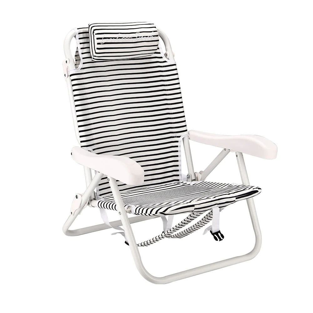 Brush Stripe Backpack Chair Black | Local Beach