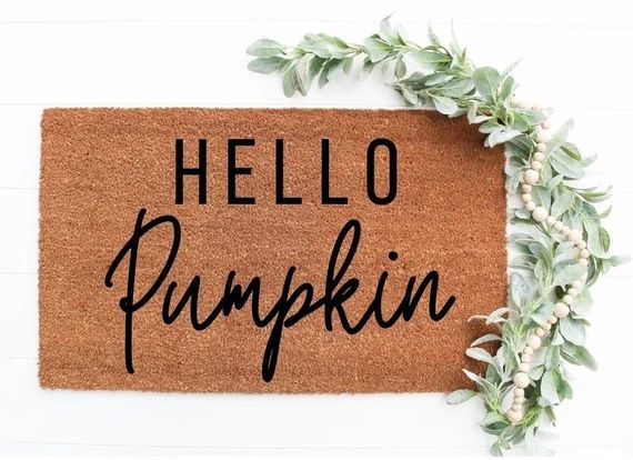 Hello Pumpkin - Fall Doormat - Halloween Doormat - Home Decor - Custom Doormat - Fall Decor - Far... | Etsy (US)