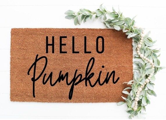 Hello Pumpkin  Fall Doormat  Halloween Doormat  Home Decor | Etsy | Etsy (US)