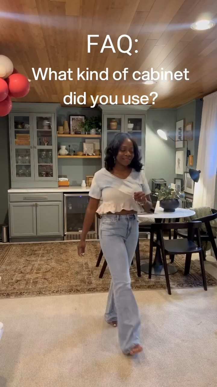 As my cabinet projects continue to make their IG rounds, I like to provide a FAQ video so that people can know exactly which unfinished cabinets I used in my spaces. If you want to know exactly which cabinets are used, comment CABINET or check out my LTK for links! 💁🏾‍♀️