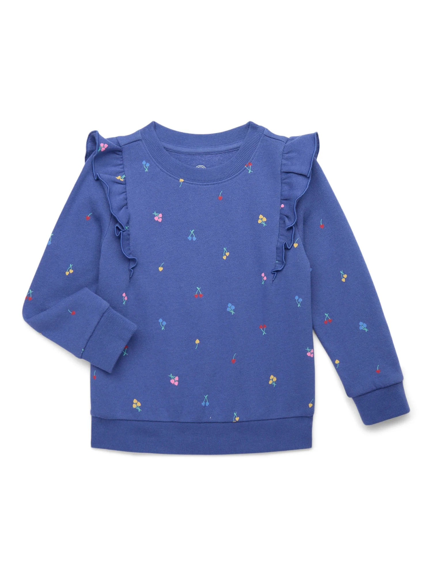Wonder Nation Toddler Girl Fleece Crewneck Sweatshirt, Sizes 12M-5T | Walmart (US)