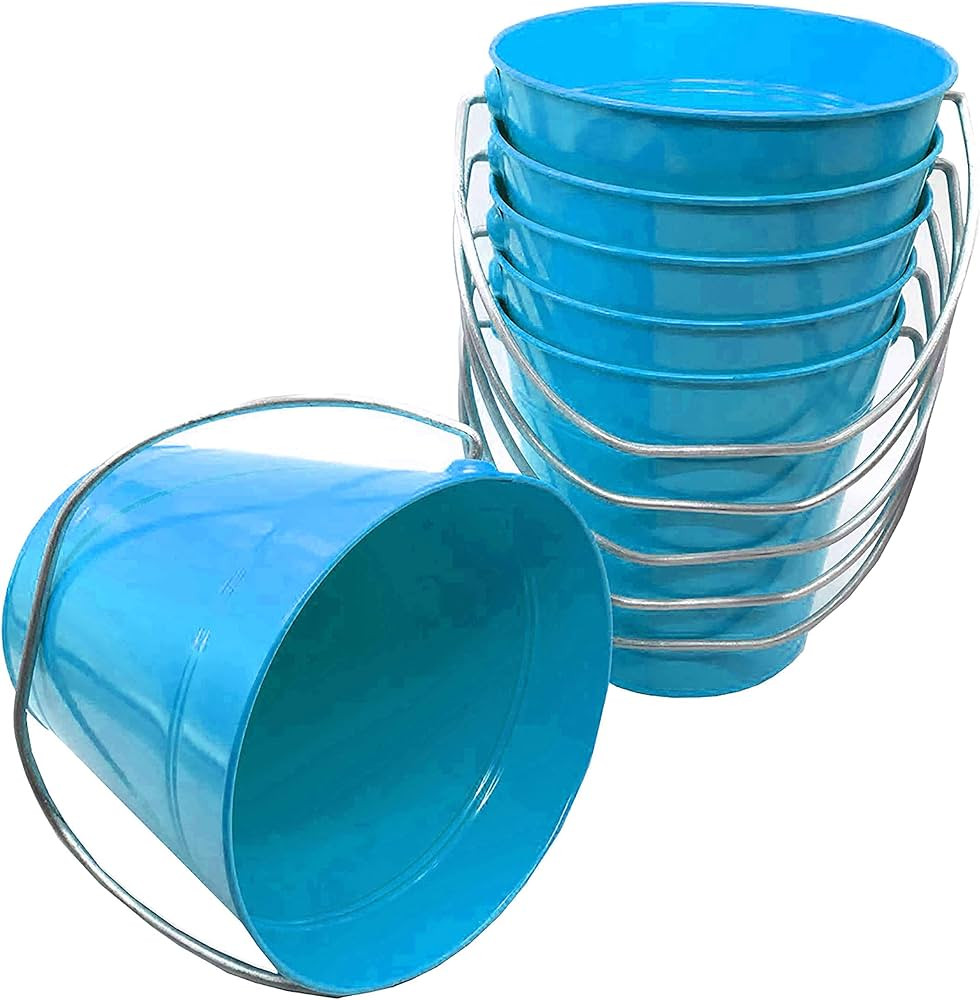 Italia 6-Pack quality Metal Bucket 1.5 Quart Color Turquoise Size 5.6 X 6" Pack of 6 | Amazon (US)