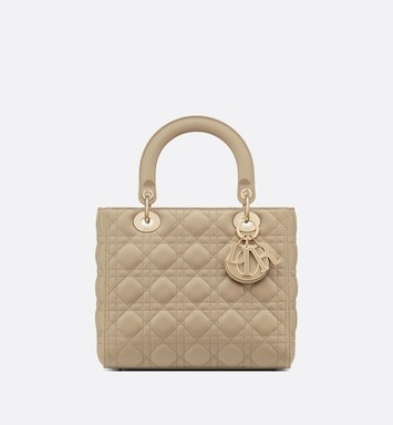 Medium Lady Dior Bag Beige Cannage Lambskin | DIOR | Dior Beauty (US)