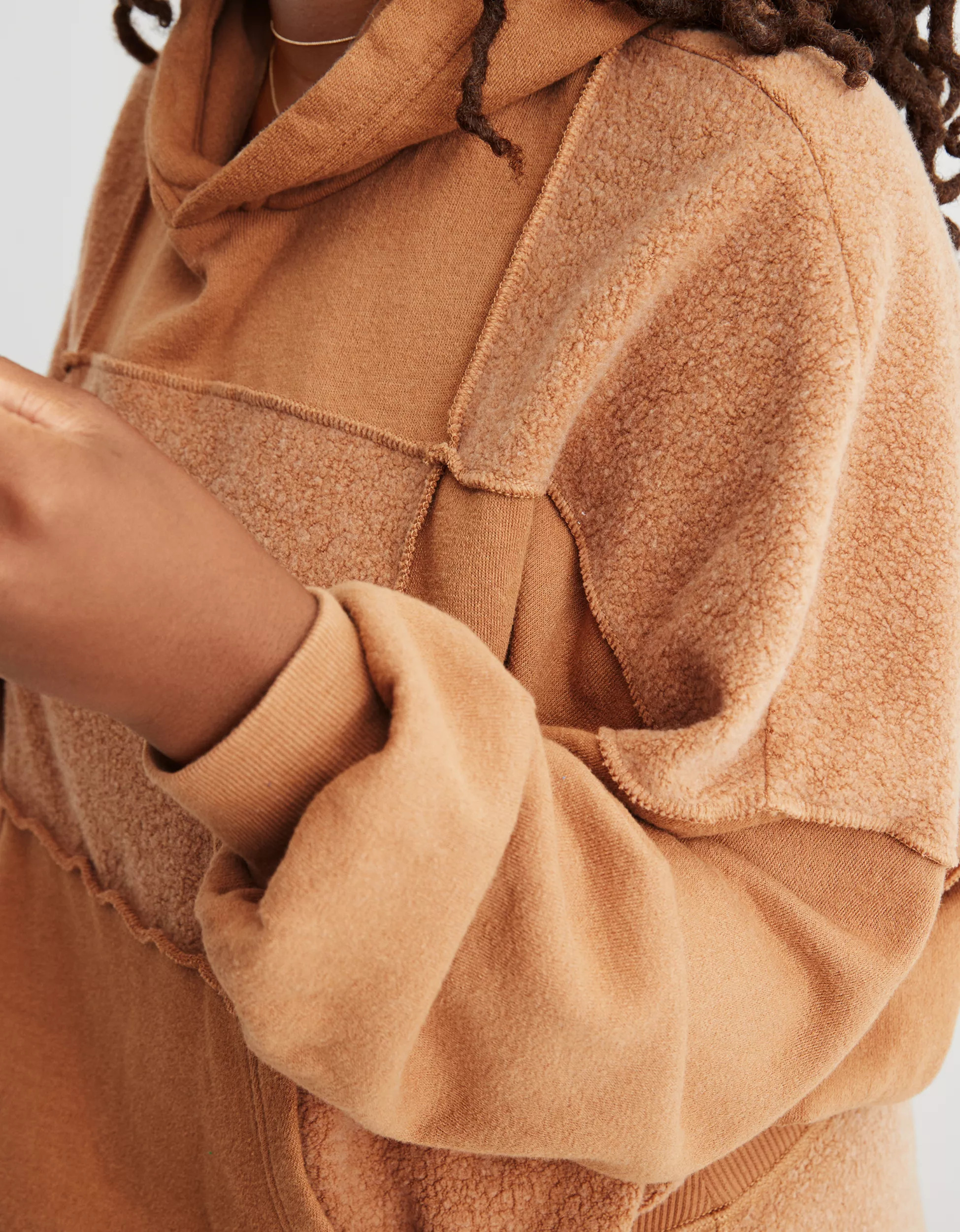 Aerie Sherpa Patchwork Hoodie | Aerie