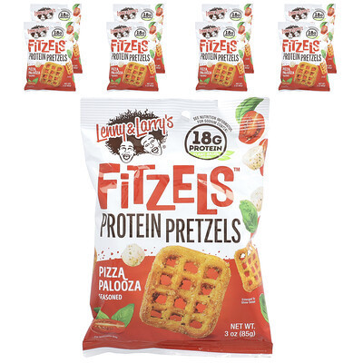 Lenny & Larry's, Fitzels™, Protein Pretzels, Pizza Palooza, 8 Bags, 3 oz (85 g) Each | iHerb