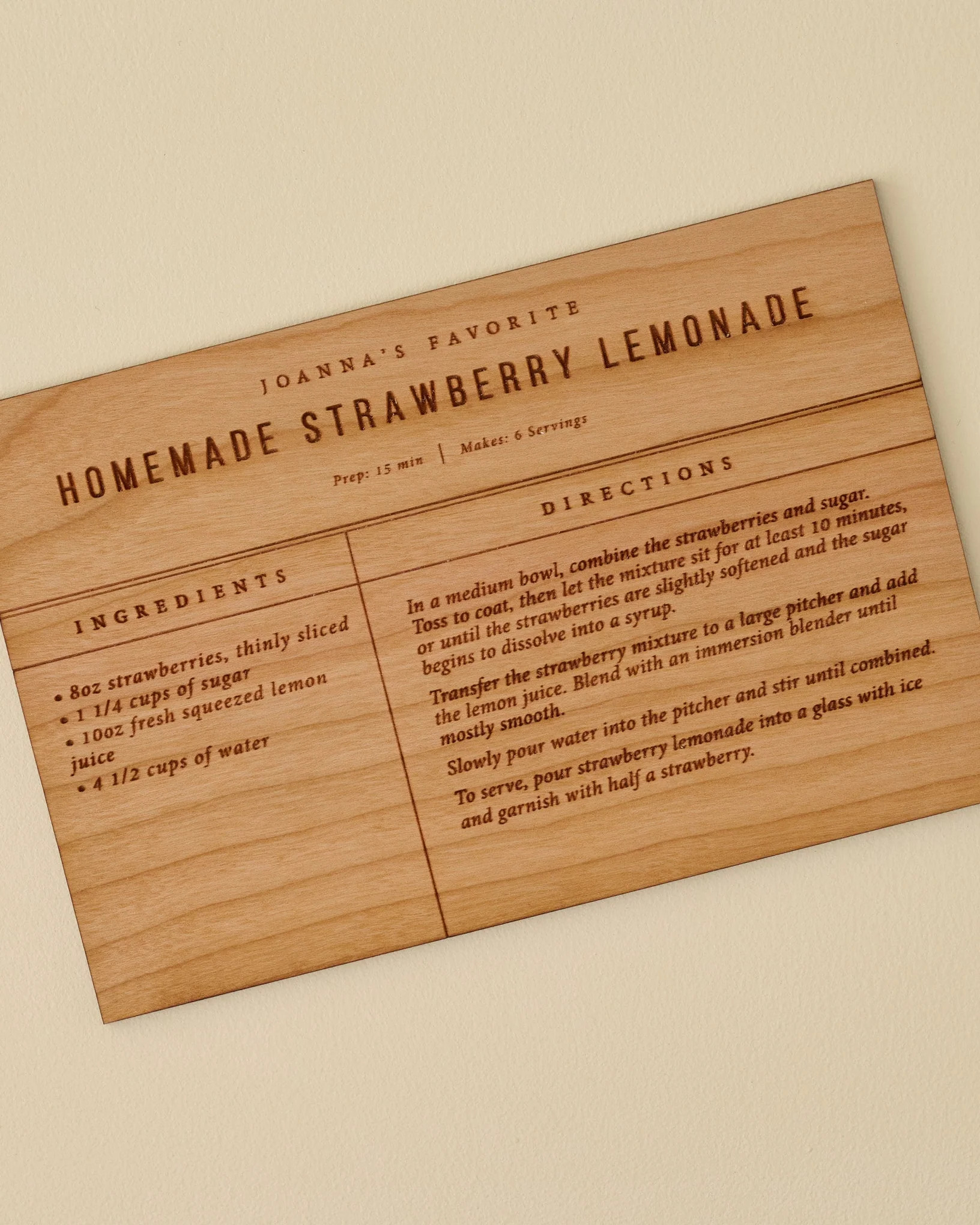 Strawberry Lemonade Recipe Card | Magnolia