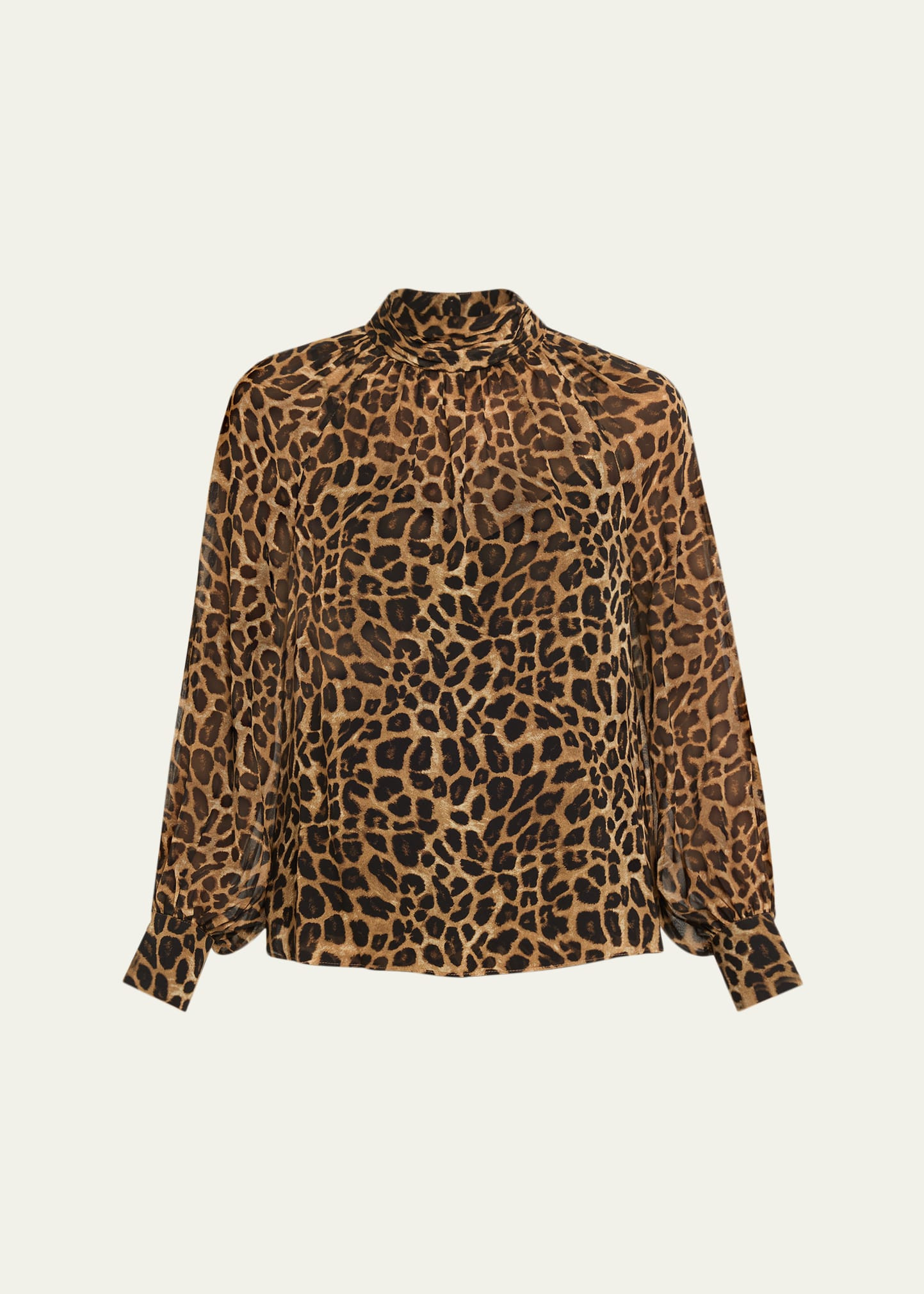 Veronica Beard Alyssa Leopard Silk Chiffon Blouse | Bergdorf Goodman