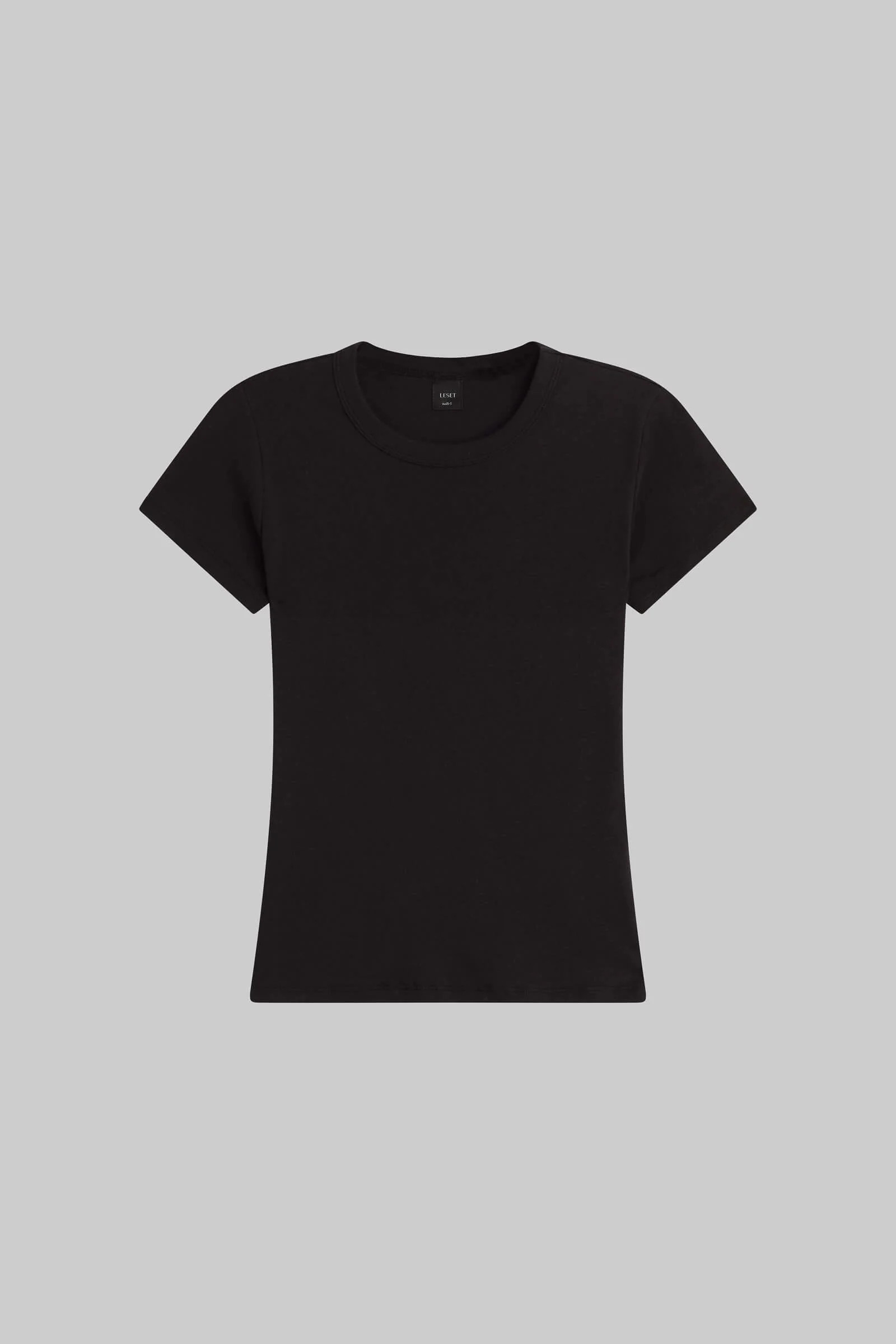 LESET Nando Slim Fit Tee in Black in Cotton | LESET