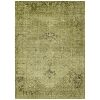 10' X 14' Khaki Brown And Taupe Oriental Washable Indoor Outdoor Area Rug | Wayfair North America