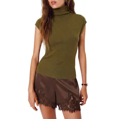 Reformation Pien Funnel Neck Knit Top in Moss Garden at Nordstrom, Size Small | Nordstrom