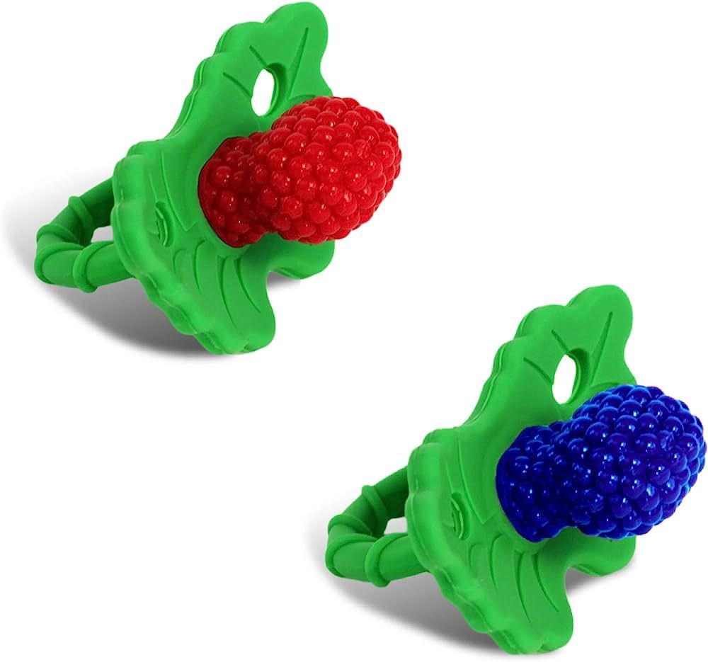 RaZbaby RaZberry Silicone Baby Teether Toy (2-Pack) - Berrybumps Soothe Babies Sore Gums - Infant... | Amazon (US)