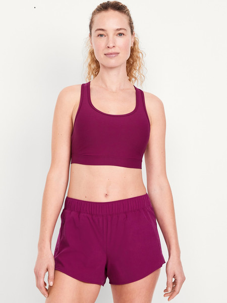 Medium Support PowerSoft Racerback Sports Bra | Old Navy (US)