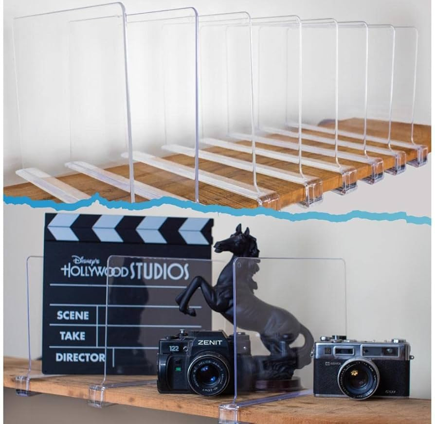 Decoile 8 PCS Clear Acrylic Shelf Dividers for Closet Organization, Closet Clothes dividers, Wood... | Amazon (US)