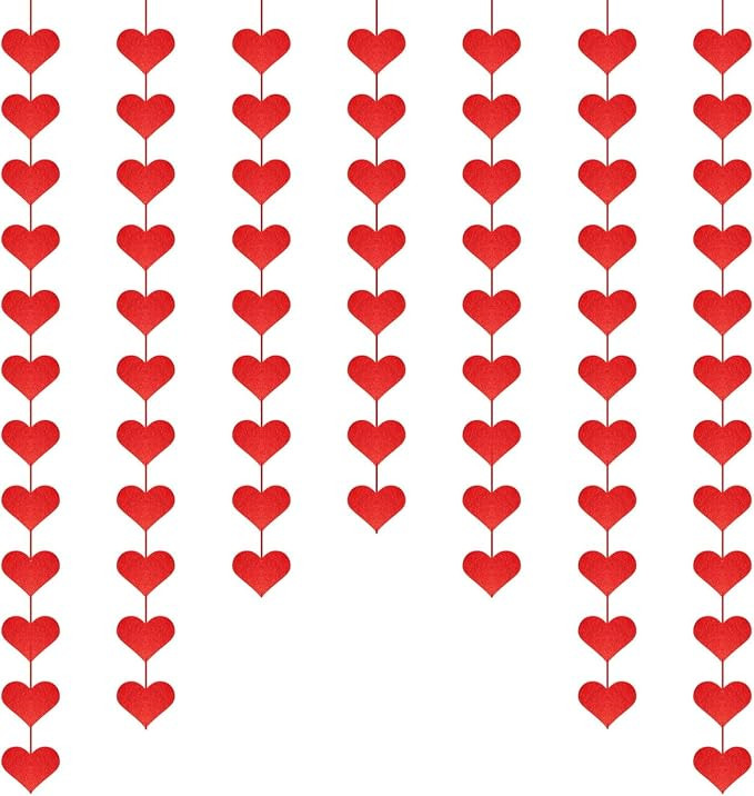 Valentine's Day Decorations – Red Felt Hanging Hearts Garland, 72pcs No DIY, Perfect for Annive... | Amazon (CA)