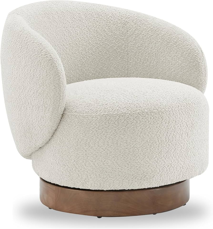 Swivel Accent Chair Round Barrel Armchair Upholstered Performance Fabric for Living Room Bedroom ... | Amazon (US)