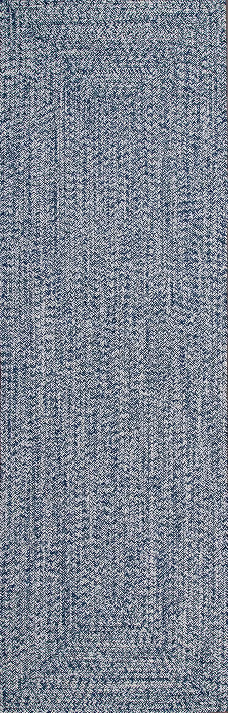 Light Blue Handmade Braided Indoor/Outdoor 2' 6" x 10' Area Rug | Rugs USA