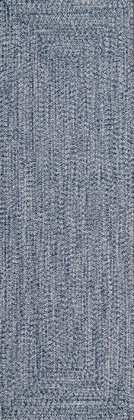 Light Blue Handmade Braided Indoor/Outdoor 2' 6" x 10' Area Rug | Rugs USA