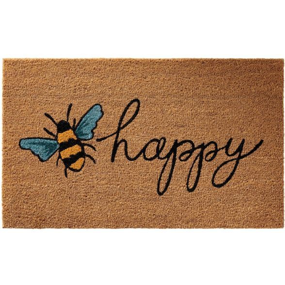 Nourison Casa Bella NC461 Bee Happy Door Mat - Multicolor 1'6"X2'6" | Target