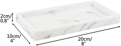 PLYFUNS Vanity Tray, Mini Bathroom Kitchen Resin Vanity Tray Cosmetic Organizer Jewelry Ring Dish... | Amazon (US)