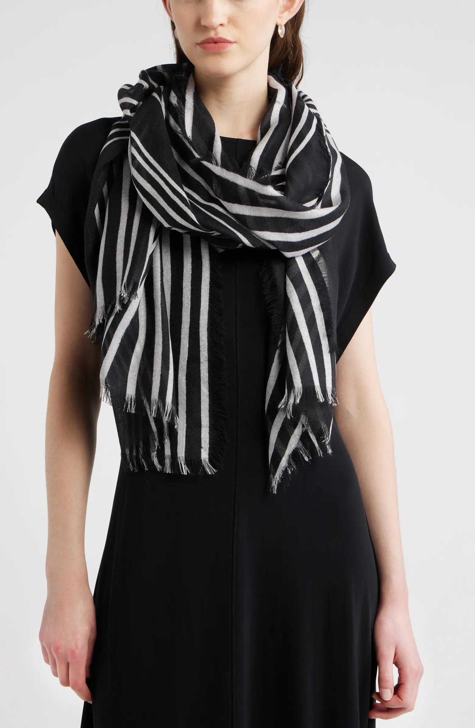 Eyelash Trim Print Cashmere & Silk Wrap | Nordstrom