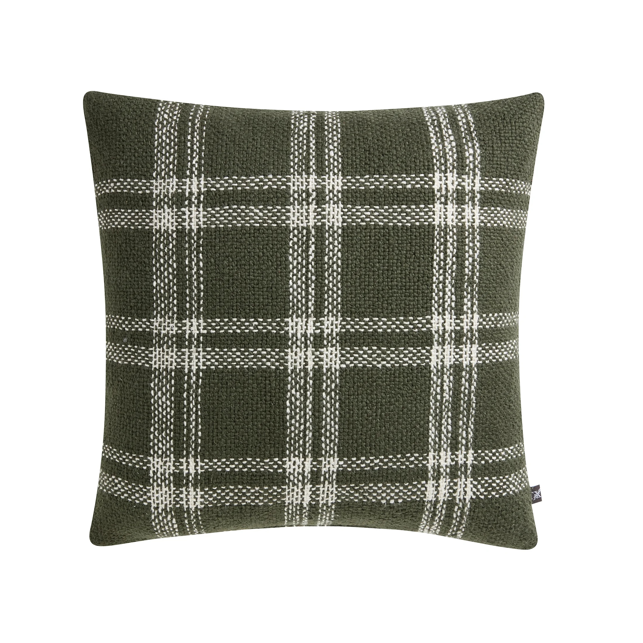 My Texas House Emerson 20" x 20" Green Plaid Reversible Decorative Pillow | Walmart (US)