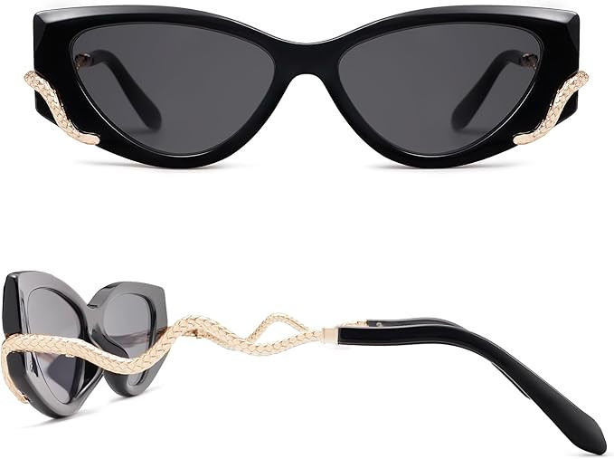 Retro Y2K Snake Sunglasses for Women Chic Cat Eye 90s Sunnies Narrow Trendy Sun Glasses AP3667 | Amazon (US)
