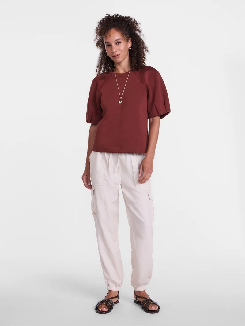 Scenario Women's and Women's Plus Fleece Top with Lantern Sleeves, Size XS-4X | Walmart (US)