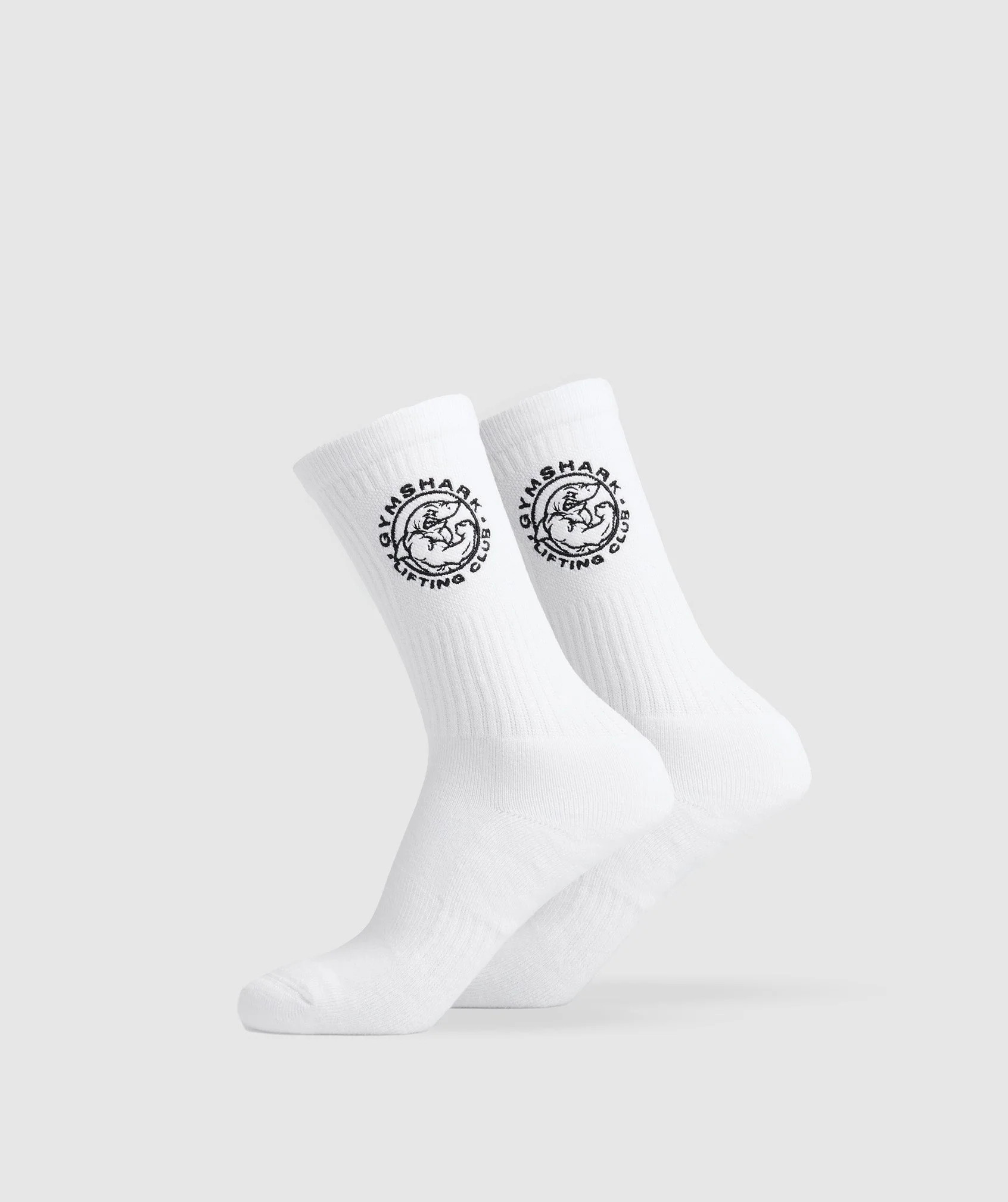 Gymshark Legacy Crew Socks 2pk - White | Gymshark US
