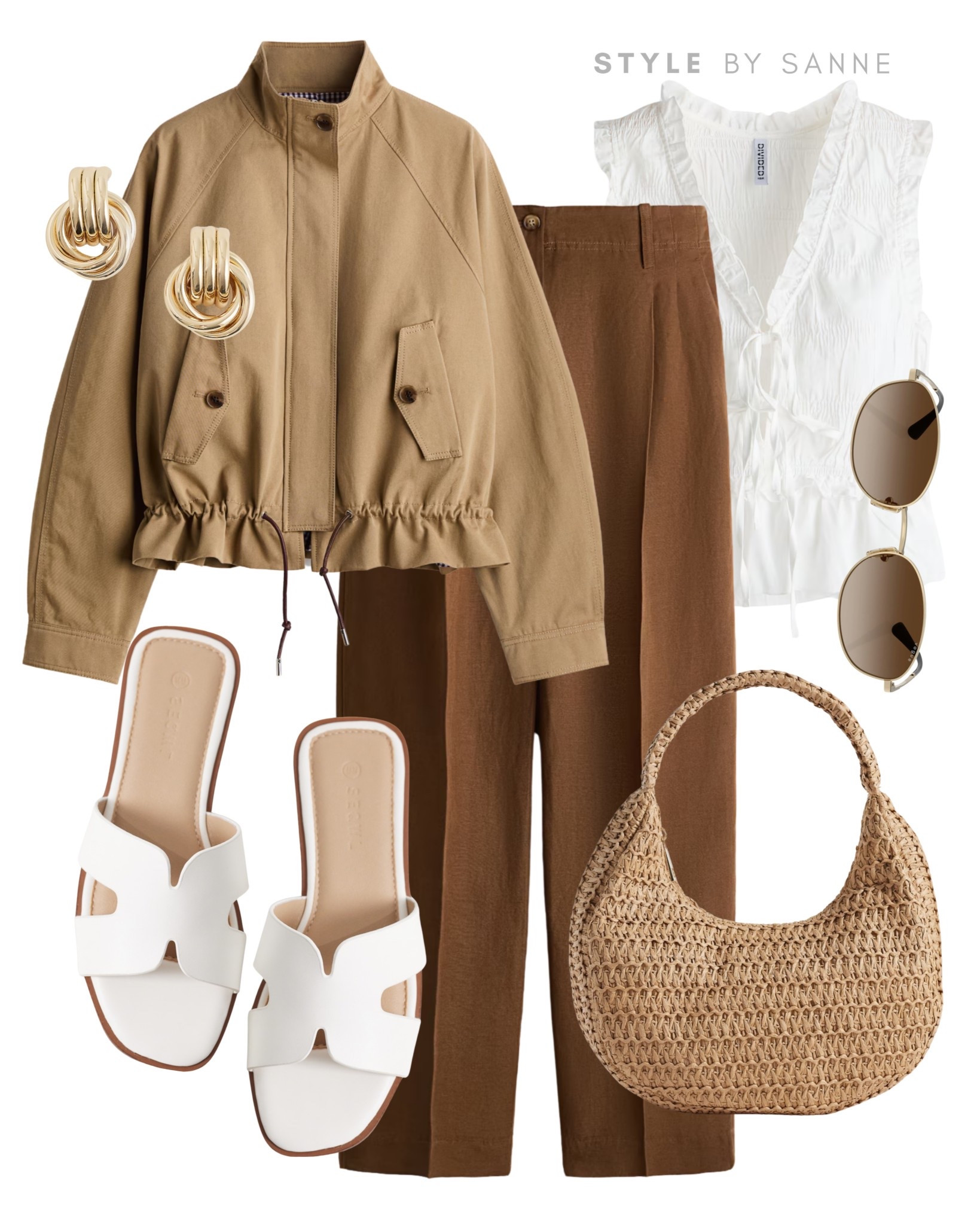 A warm camel jacket paired with rich brown trousers creates a soft, tonal base. Styled with a light white top, minimal sandals and woven accessories for a fresh, effortless summer look. 🐪☀️

#LTKworkwear #LTKstyletip #LTKspring