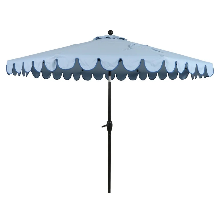 Better Homes & Gardens Premium 9' Blue Scallop Round Market Patio Umbrella, Crank Lift, 3-Angle T... | Walmart (US)