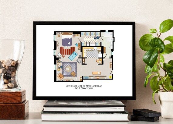 Sex and the City floor plan (Carrie Bradshaw New York City apartment) | Etsy (US)
